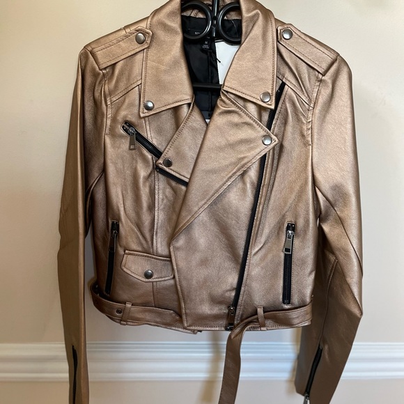Jackets & Blazers - Metallic leather jacket